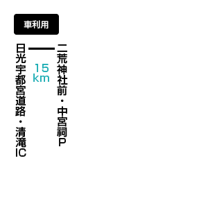 男体山のアクセス方法 マイカー利用