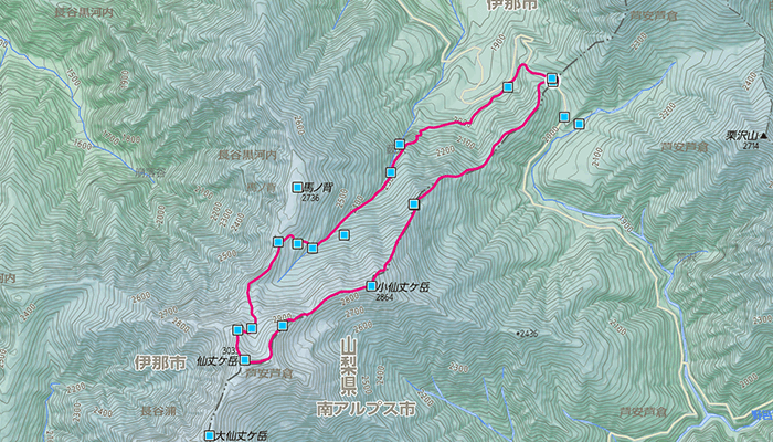 仙丈ヶ岳のコース