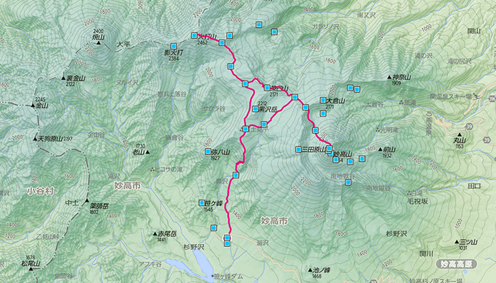 妙高山・火打山のコース