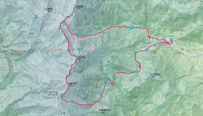 白馬三山のコース