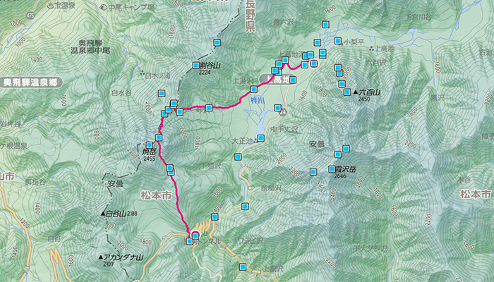 焼岳のコース